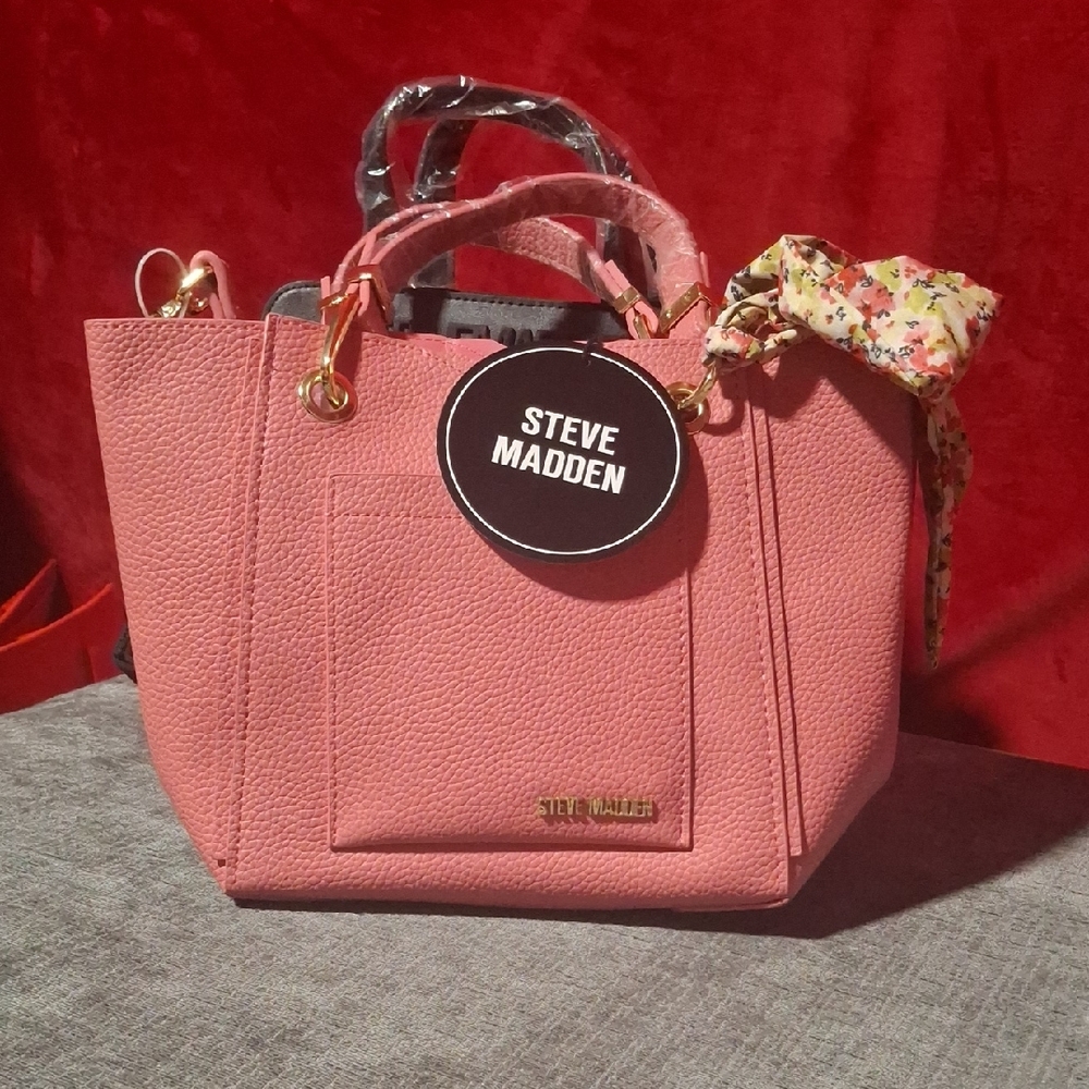 Steve Madden Coral Satchel with Floral Scarf